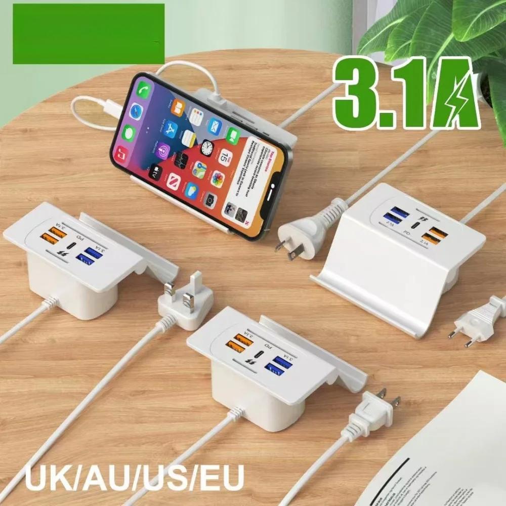 New 3.1A 6USB Multi-Port-Function Desktop Stand Mobile Phone Charger Fast Charging Socket Charging US/EU/UK Plug