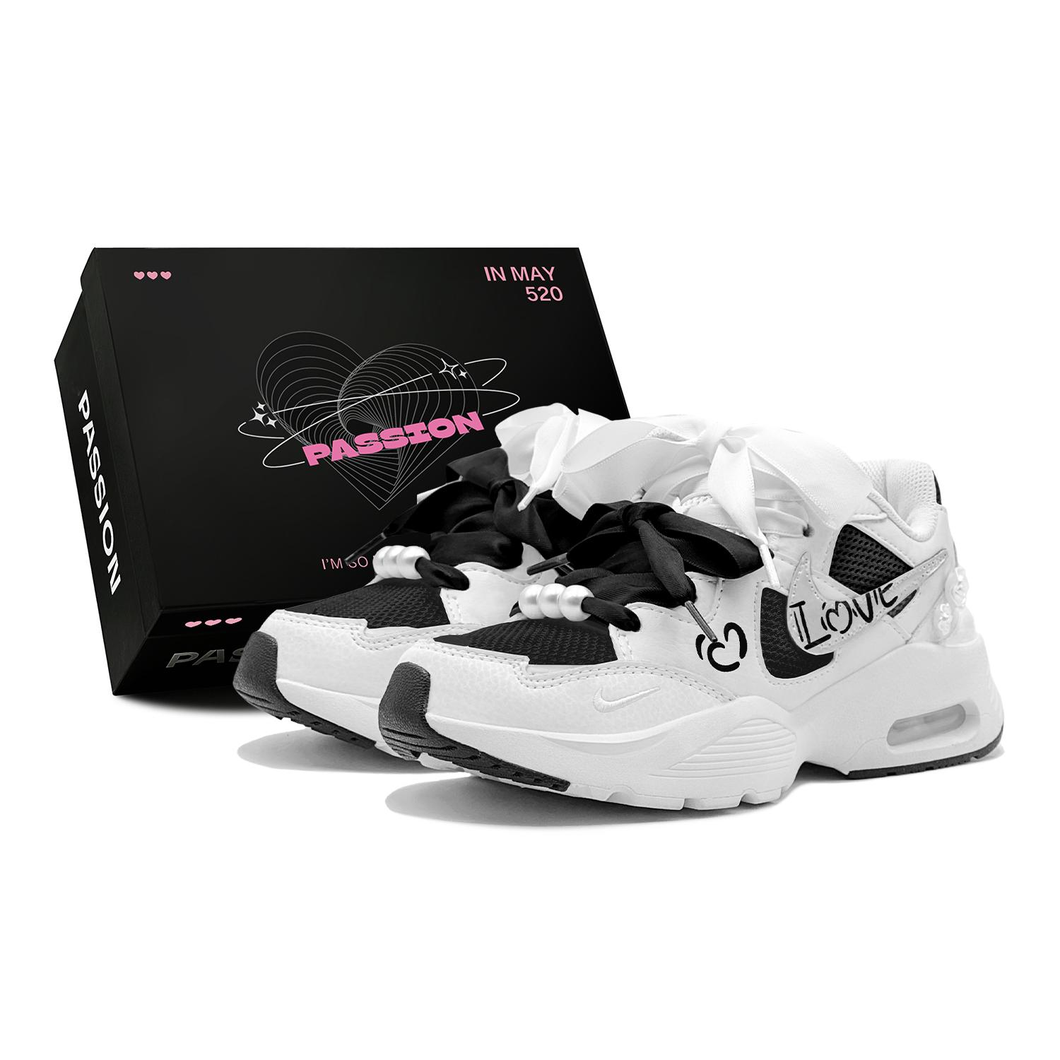 

Nike Air Max Fusion Abrasion Resistant Low top Running Shoes Women s Black White CJ1671-100(TeamS3-S-BOX) 38.5
