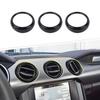 3x Black Center Console AC Air Vent Outlet Decor Cover Trim for Ford Mustang 15+