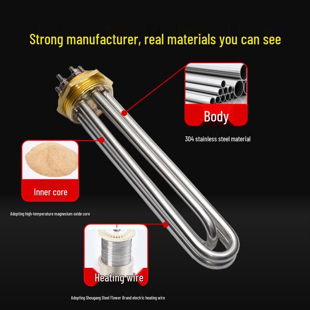 DN40/DN50 Electric High Power Heating Tube for Air Source Water Tank Boiler - 220V/380V Instant Heating