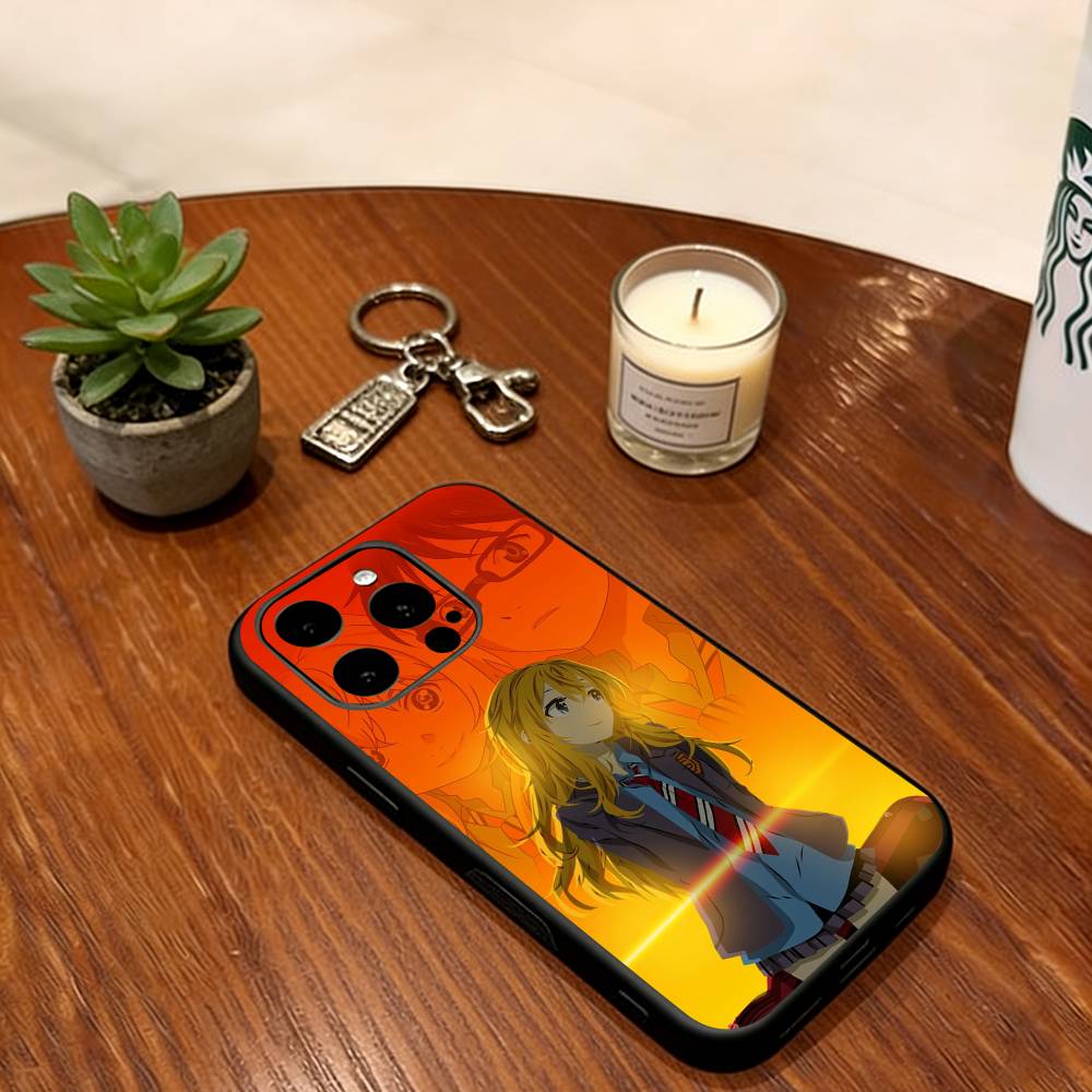 Your Lie in April Phone Case For iPhone 17,16,15,14,13,12,11 Plus,Pro Max,XS,Soft Silicone Black Cover