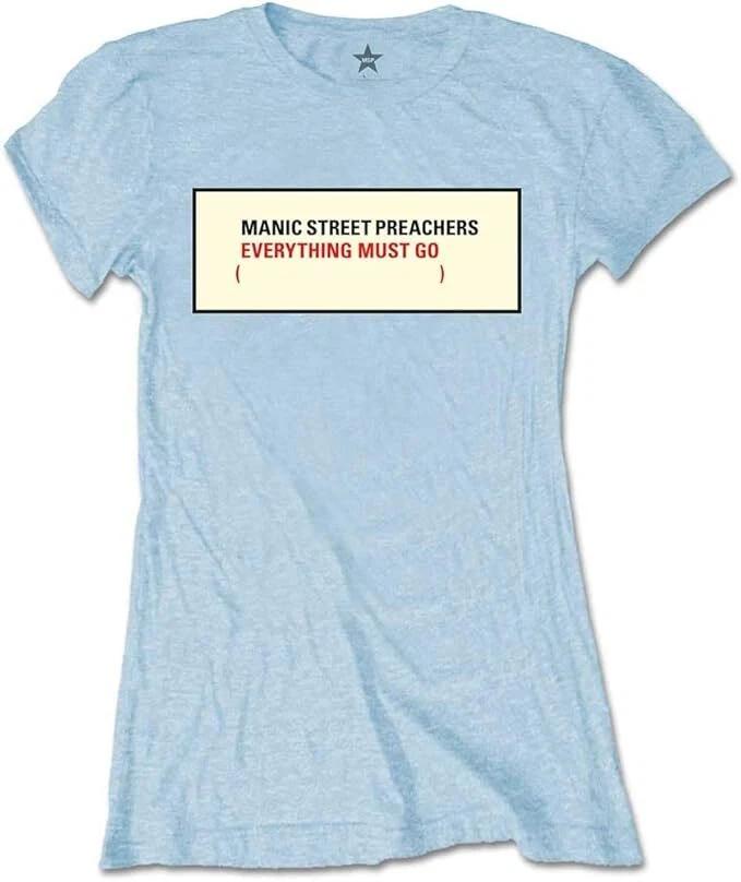 Official Unisexic Street Preachers Everything Must Go Ladies Blue T Shirt Skinny