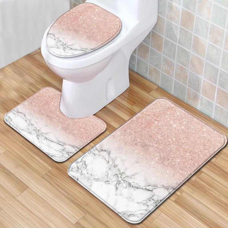 Creative Toilet Three-Piece Floor Mat Bathroom Three-Piece Carpet Doormat