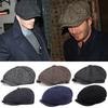 Fashion Unisex Retro Newsboy Caps Men British Painters Hats Autumn Winter Casual Herringbone Gatsby Flat Cap Hip Hop Berets