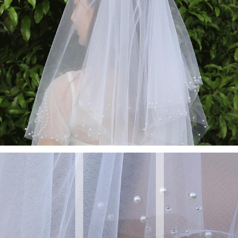 Brautschleier Perlen für Mädchen Balletcore Perlen für Festzug Abschlussball Braut Haarschmuck Bühnenrequisiten Weißer Schleier für Braut