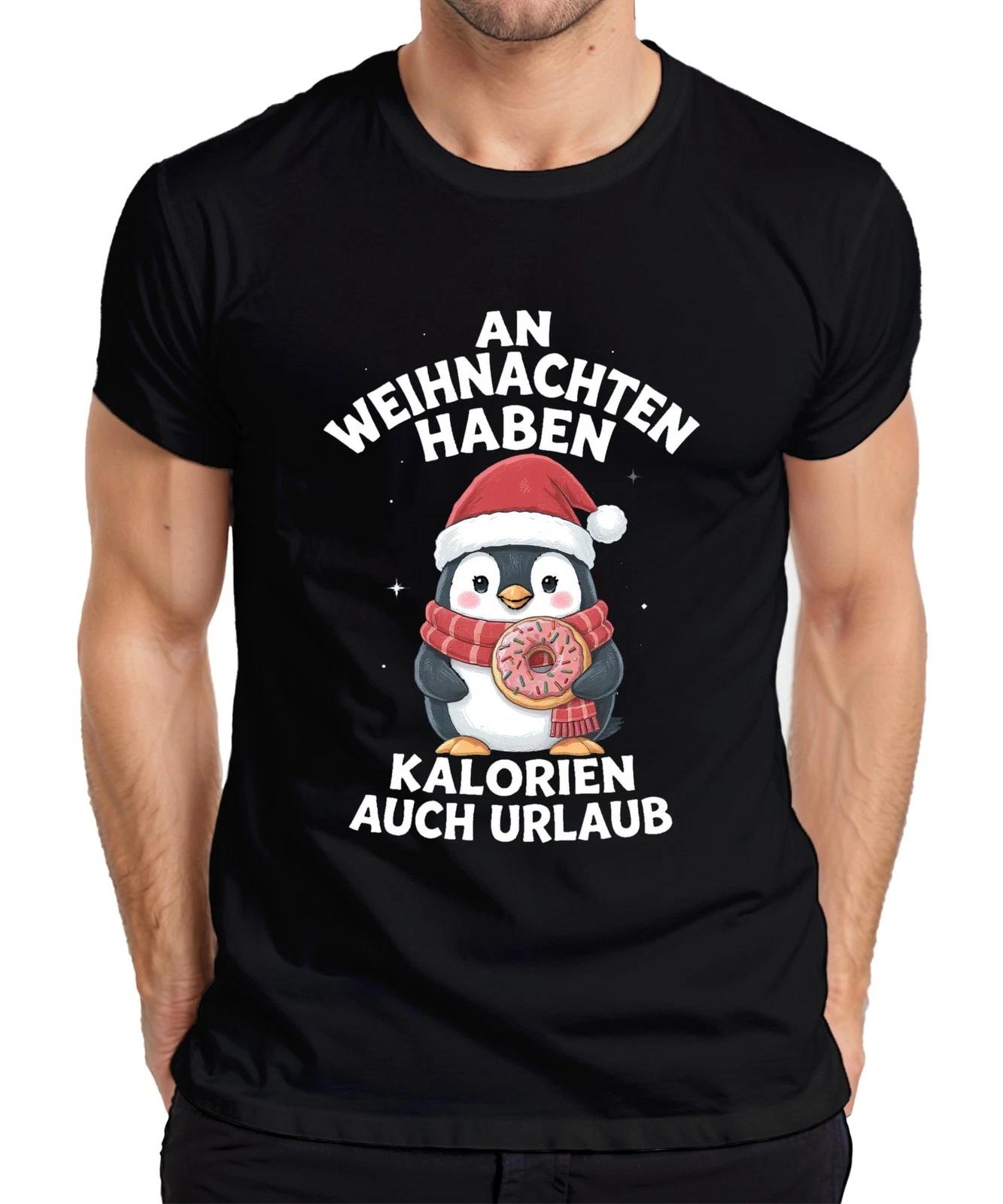 Weihnachts Pinguin Donut Kalorien haben Urlaub Lustig Geschenk Herren T-Shirt XL