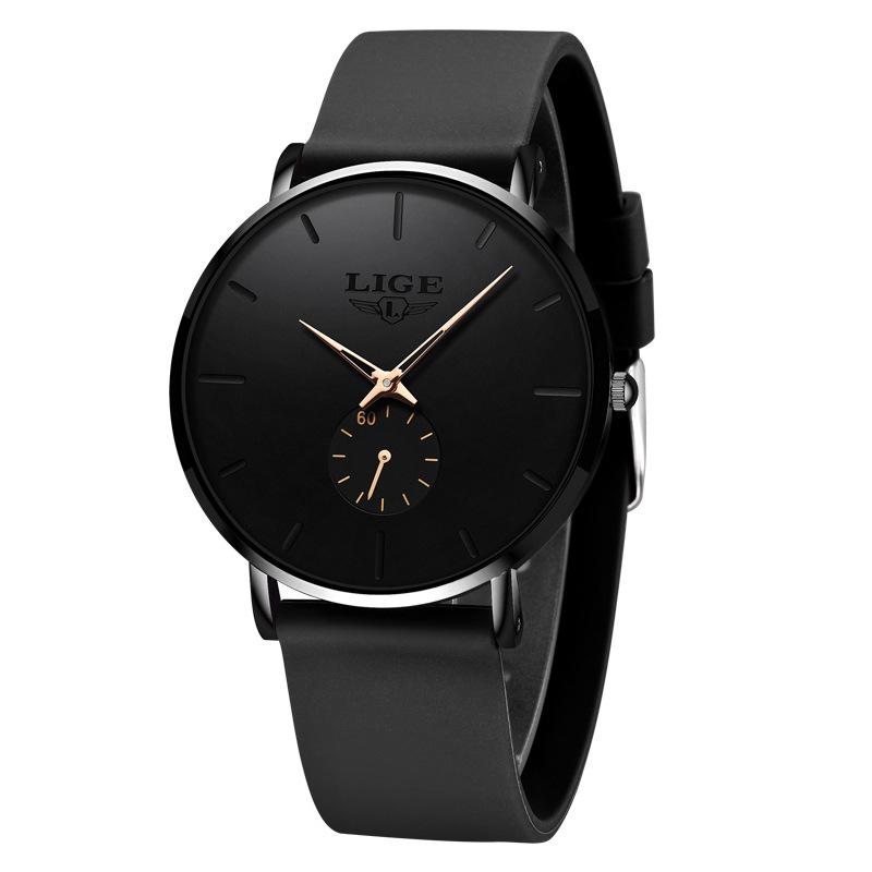 LIGE 2022 Men's and Unisex Simple Waterproof Quartz Watch