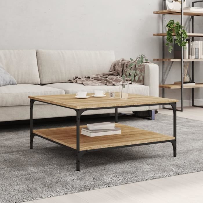 VidaXL Table basse chêne sonoma 80x80x40 cm bois d'ingénierie 832839