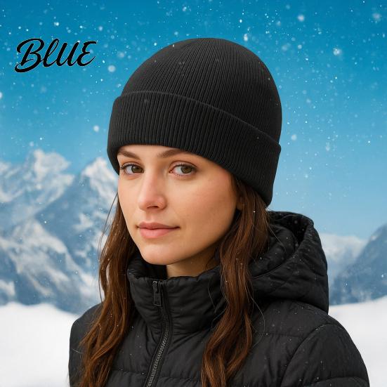 Casual Outing Hat Knitted Winter Hat Unisex Thick Thermal Skull Cap Cozy Windproof Soft Polyester Warm Knit for Men Women Outdoor Hiking Jogging