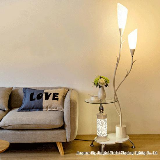 Nordic Modern Minimalist Floor Lamp with Remote Control and Coffee Table Storage for Bedroom, Living Room, or Bedside