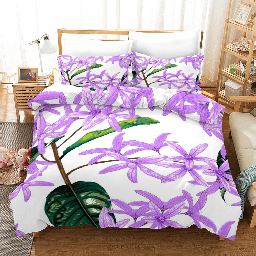 Floral Duvet Cover Spring Colorful Flower Pattern Twin Bedding Set For Kids Teens Adult Microfiber Double Queen King Quilt Cover