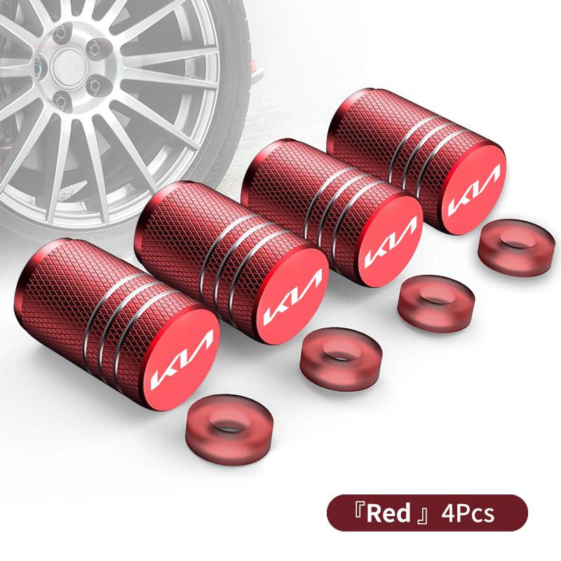 4pcs Car Wheel Tire Valve Caps Aluminum Airtight Covers Badge Emblem For KIA Stinger Optima Cerato Soul Venga Forte Spectra QD2
