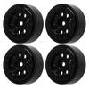 4Pcs 1.0 Inch Wheel Hub 9 Round Hole Aluminum Alloy Hub for FMS FCX24 1 24 Remote Control Climbing Car Black