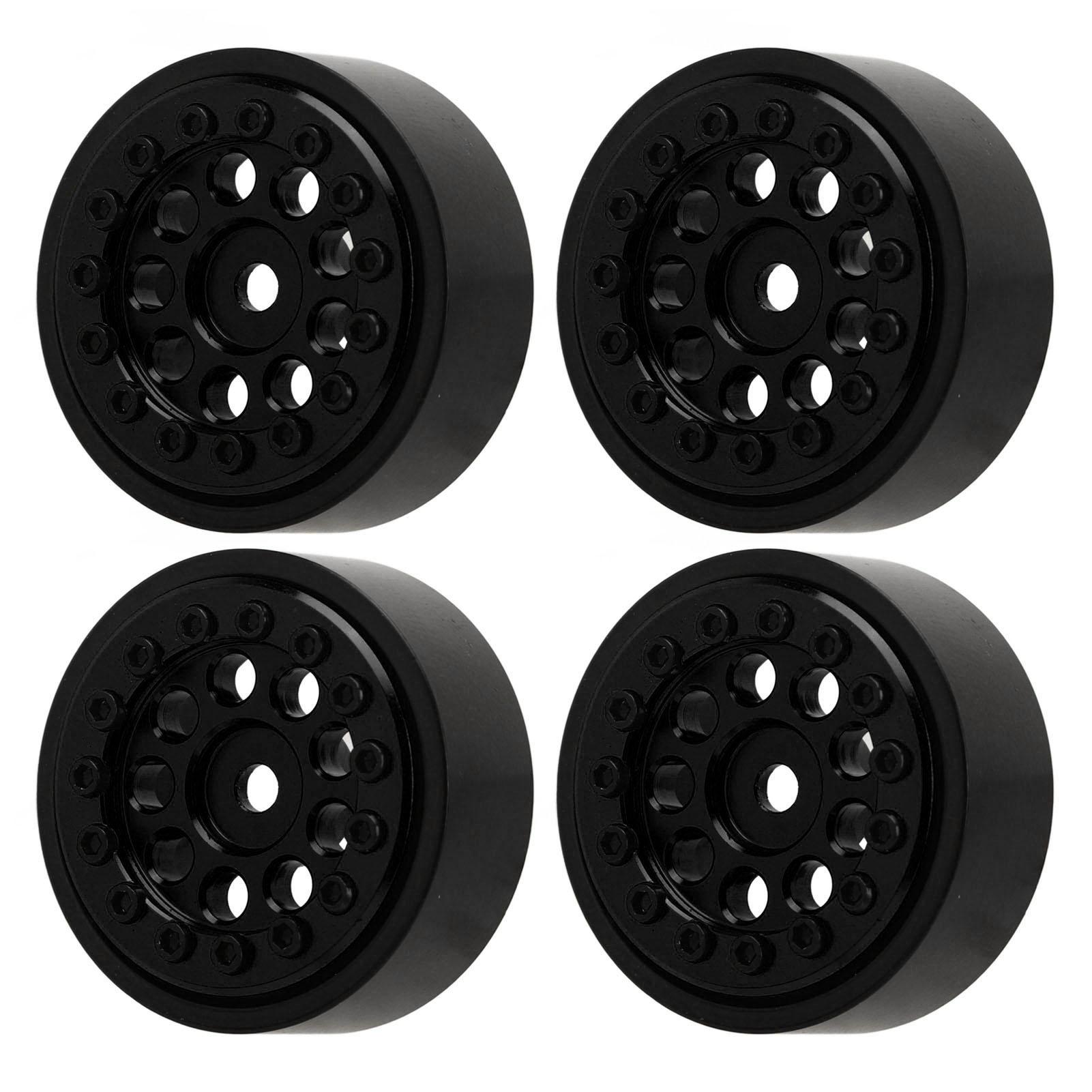 

4Pcs 1.0 Inch Wheel Hub 9 Round Hole Aluminum Alloy Hub for FMS FCX24 1 24 Remote Control Climbing Car Black Black чорний