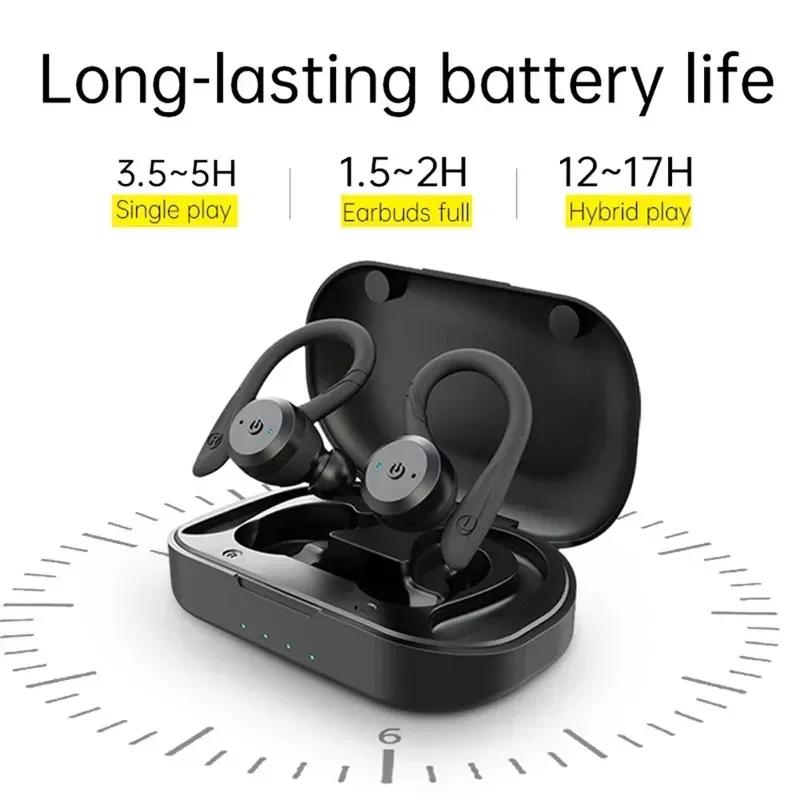 20 Hours Play Time Swimming Waterproof Bluetooth Earphone Dual Wear Sport Wireless Headset TWS Ipx7 Earbuds Stereo Headphone New