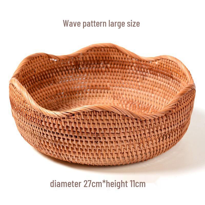 Vietnamese Rattan Woven Fruit Basket for Living Room - Creative Coffee Table Storage for Snacks