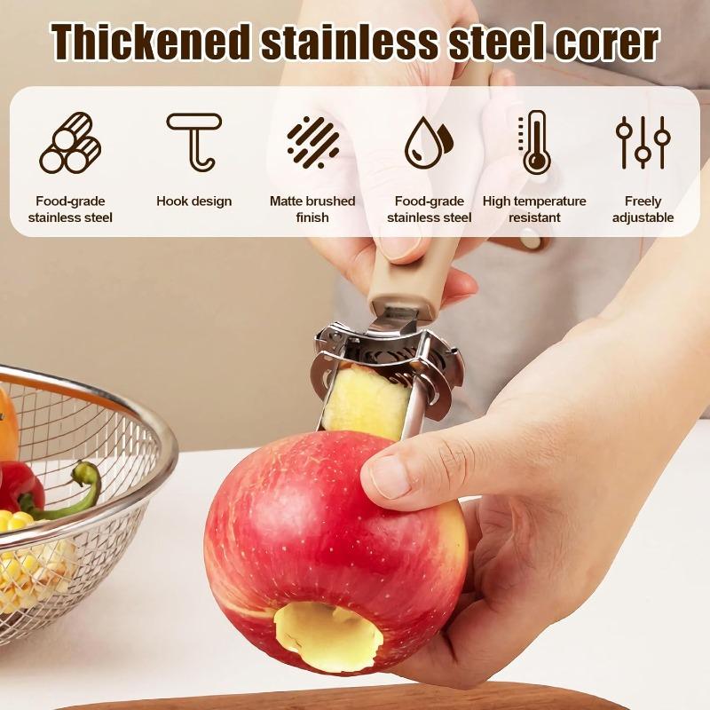 Adjustable Apple Corer Food Grade Stainless Steel Tool Kitchen with Hook and Ergonomic Grip for Efficient Coring of  Snow Pear