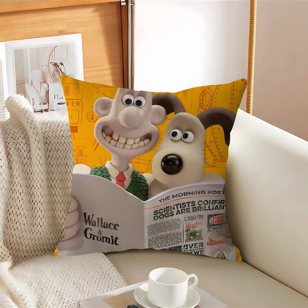 Wall-ace And G-Gromit Pillow Cushion Cover Pillowcase Living Room Sofa Home Decor Customized