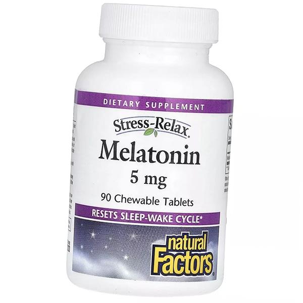 Melatonin for Sleep, Stress Relax Melatonin 5, Natural Factors  90tabs (72406010)