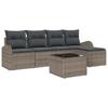 Garden Sofa Set 6 Pcs Grey Poly Rattan