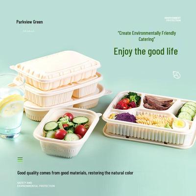 Biodegradable 5-Compartment Takeout Containers with Lids