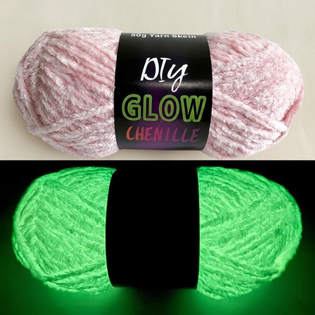 

Glow in Dark Chenille Velvet Yarn 100 Polyester for Knitting Crochet Hand Woven Dolls DIY Crafts рожевий