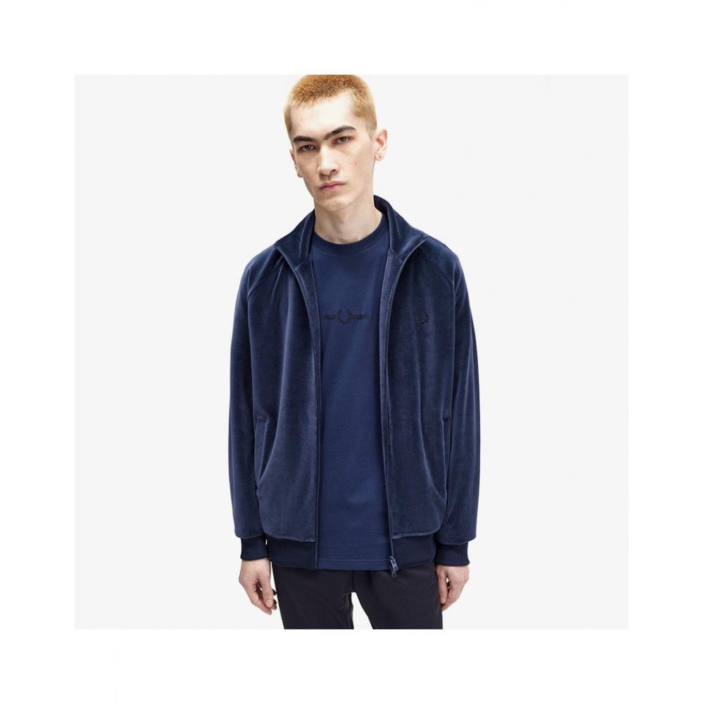 Fred Perry Велюровая спортивная куртка Dark Carbon Afpm2438555 395