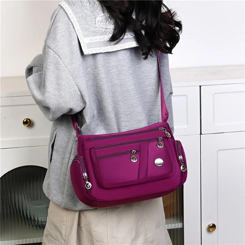 Nylon Messenger Bag Neutral Nylon Oxford Cloth Women's Shoulder Messenger Bag Middle-Aged and Elderly Leisure Bag