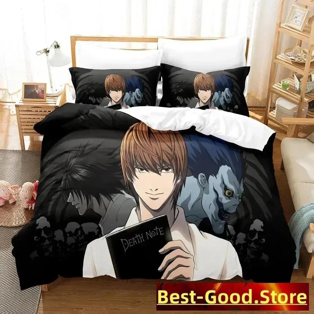 

Comforter 3D Death Anime Note Bedding Set Printed Bed Set With Soft Single Double Queen Super King Size Boys Adult Comforter (quilt)-EU Single(135*200cm)3pcs