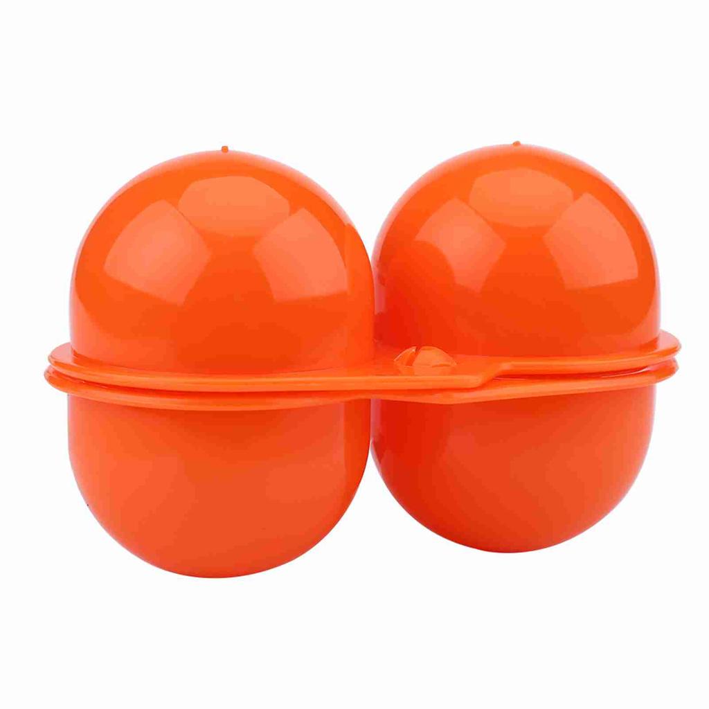 Plástico 2 piezas Portahuevos Caja de almacenamiento contenedor Para uso de picnic al aire libre Camping(naranja)