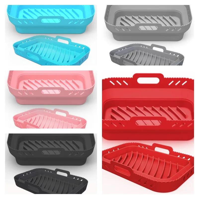 Tavă de copt din silicon pentru friteuză cu aer o varietate de suporturi din silicon dreptunghiulare rotunde pliabile wholesale din fabrică. YLE566