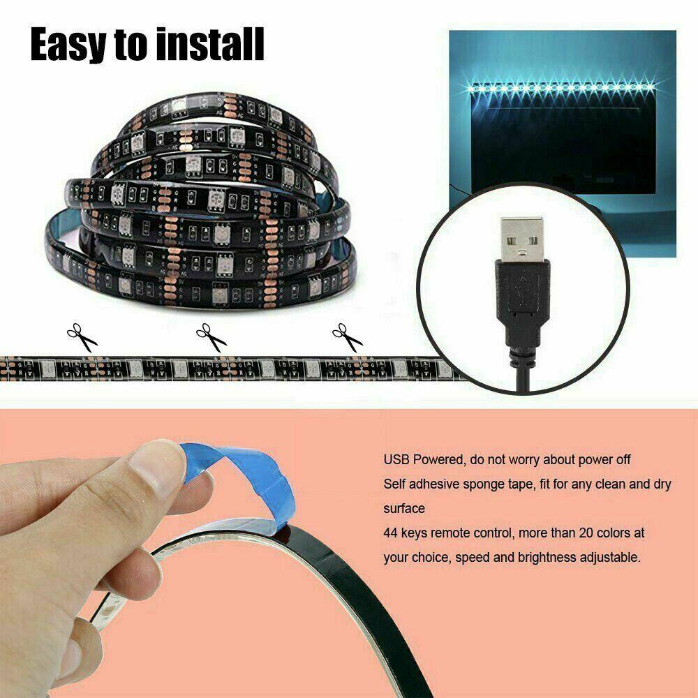Buy USB Power LED Strip Lights 5050 RGB TV Backlight Bluetooth APP ...