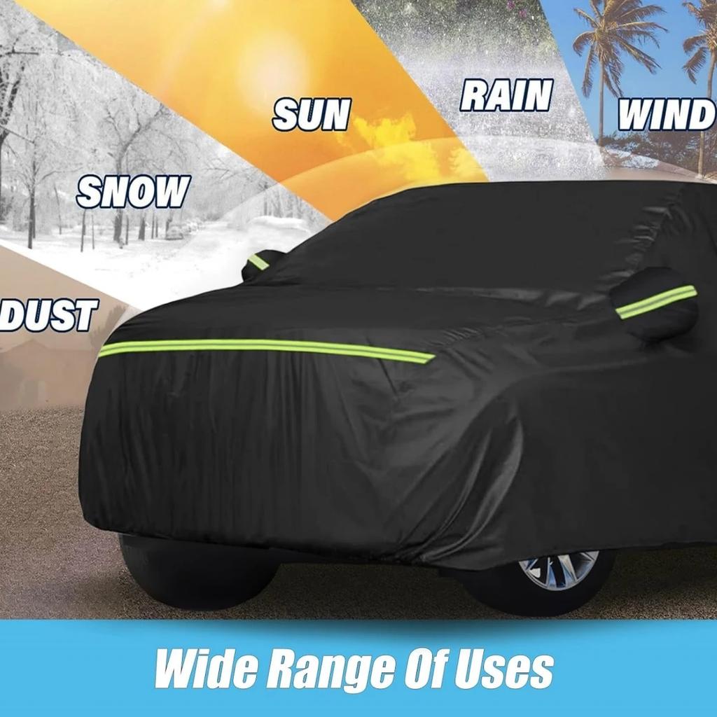 Autoschutzhüllen für 2007-2024 Chevrolet Tahoe Strapazierfähig Wasserdicht Schutz vor Sonne Regen UV-Strahlung Staub Schnee Außenabdeckung mit Reißverschluss-Tür