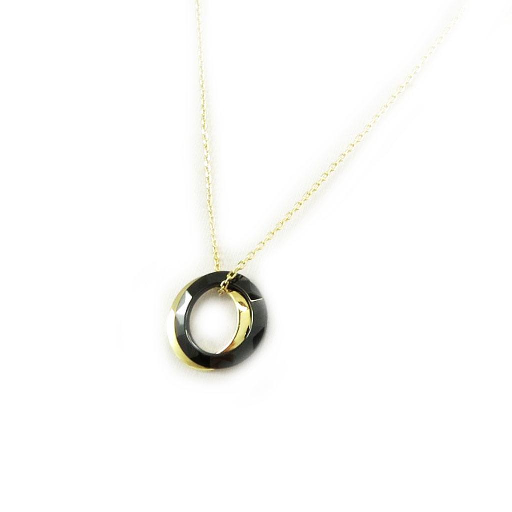 Les Trésors De Lily [L7085] - Collier Plaqué-Or 'Chorégraphie' noir doré