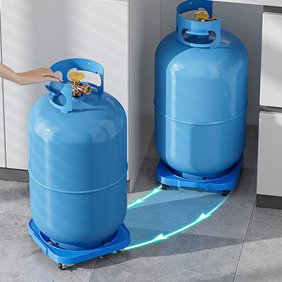 Propane Tank Stand Gas Cylinder Base With Wheels Movable Holder Storage Plant Tray 360 Degrees Stable Outdoor Bracket