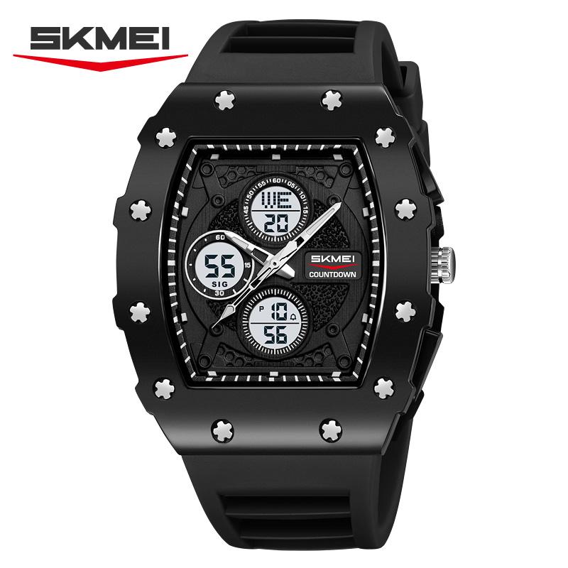 SKMEI 2605 Military Electronic Watch Reloj Dual Display Digital Watch Sport Multi Functional Timing Waterproof Night Light Men's