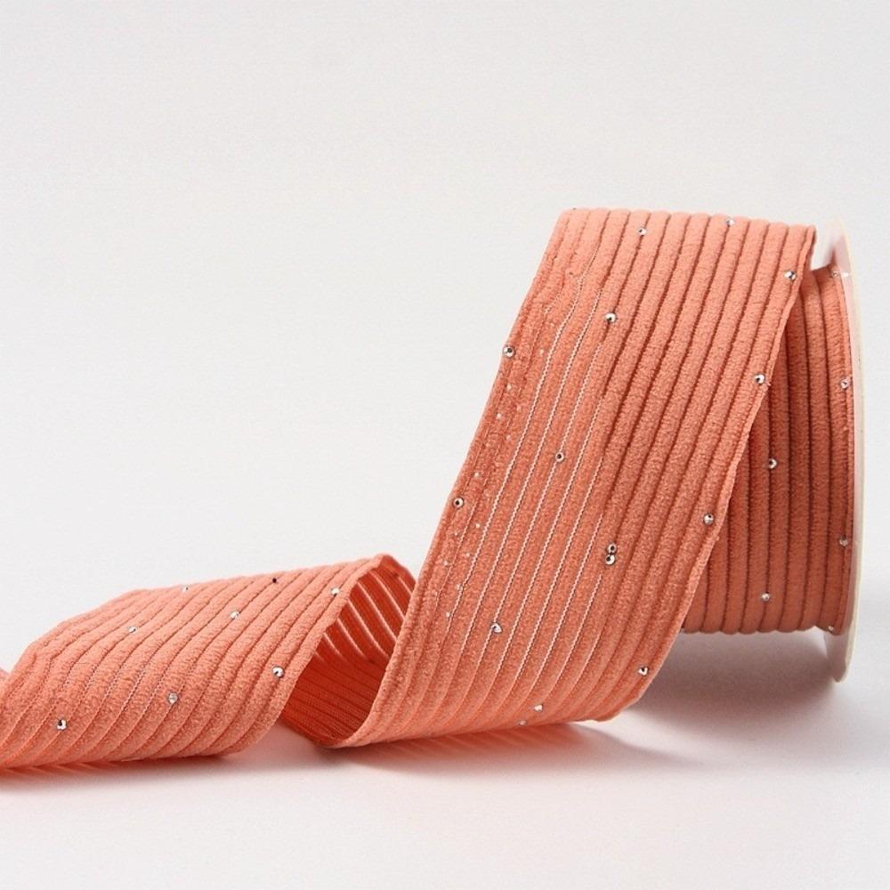 

New 4cm 10 Yards Sliver Dots Corduroy Ribbons Handmade Crafts DIY Cothing Materials Bouquets Hair Bows Gifts Packaging Ribbon 40mm 10 Yards оранжевый