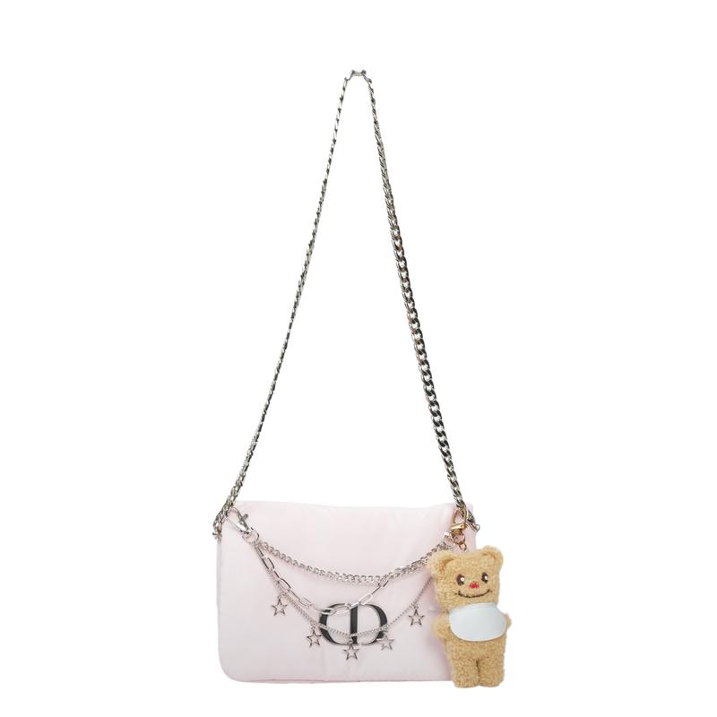 

DIOR [Customized Cosmetic Bag] Pink Bear Star Chain, Elegant, Fashionable and Versatile, Light Luxury, Trendy, Cute, Portable, Polyester Fiber розовый