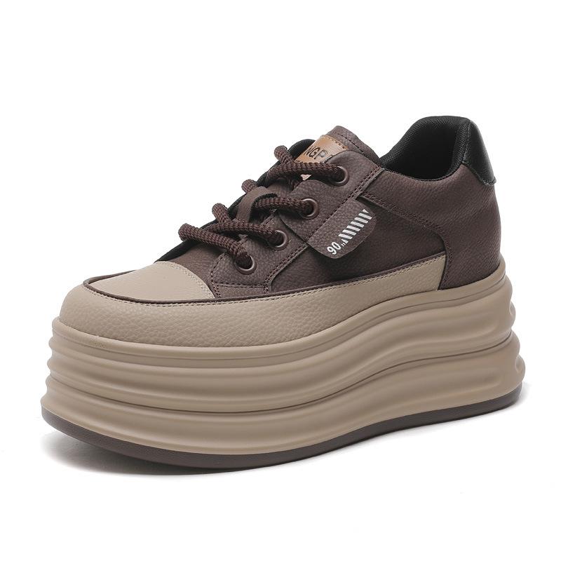 

Новые женские повседневные туфли с низким верхом, толстая подошва, увеличение высоты 8 см, удобные, износостойкие, модные повседневные туфли 35