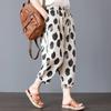 Retro Artistic Cotton Harem Pants - Breathable, Loose-Fit Summer Women's Plus Size Cropped Pants