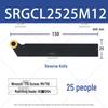 CNC Lathe Tool Holder for External Threading with Round Insert, Models SRGCR1616H06 & SRGCL2525M08