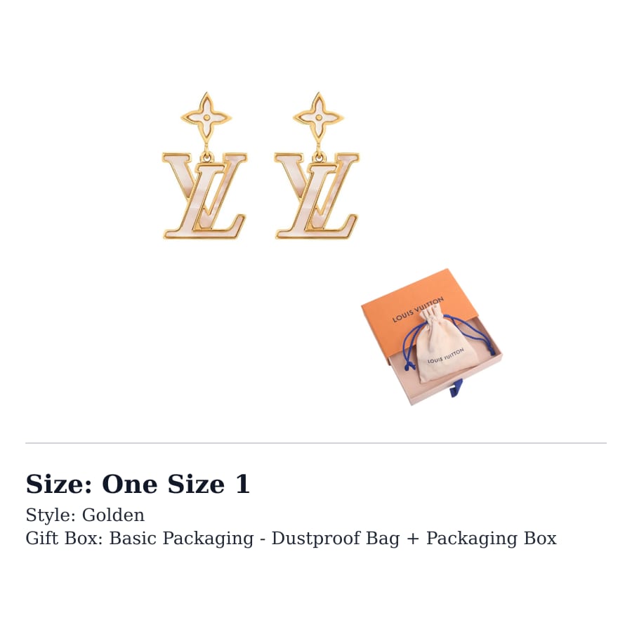 LOUIS VUITTON Metal Earrings Women's Gold M03975