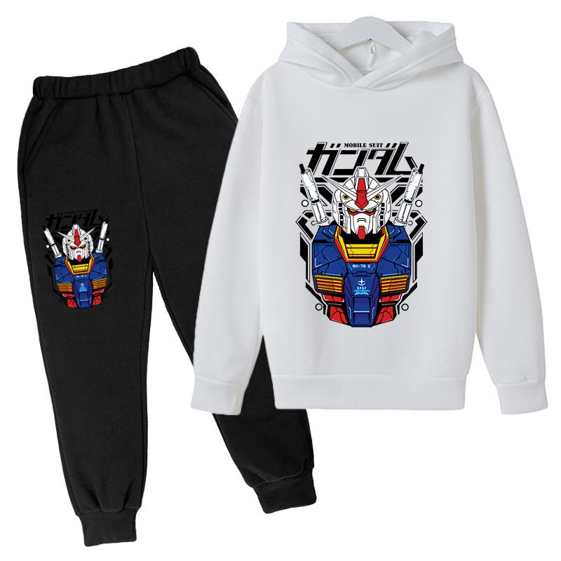2025 Gundam Casual Kids Clothes 2 Piece Hoodies Set Clothing Cool Girls Clothing Boys Tracksuit Children Baby Clothes