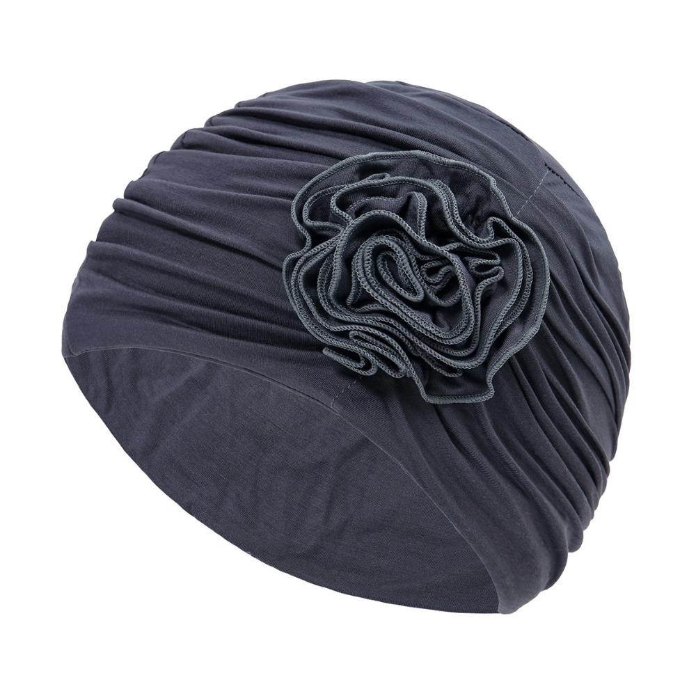 Double Layer Headscarf Hat 3D Flowers Headband Hat Simple Chemo Headwear Hat For Women