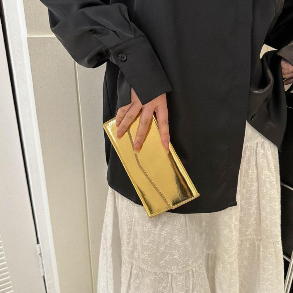 Pu Leather Envelope Evening Bag Functional Handheld Bag Fashion Messenger Cluth Bag  Outdoor