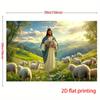 2D Flat 1pc and Lamb Religious Tapestry  Pastoral Landscape Wall Hanging Sheep  Mountain Scene  2D Flat Printing on Durable