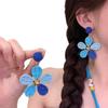 Silbernadel Raffia Blume Ohrstecker - Handgefertigt Gewebt Urlaubsstil mit High-End Design und Leichtem Luxusgefühl