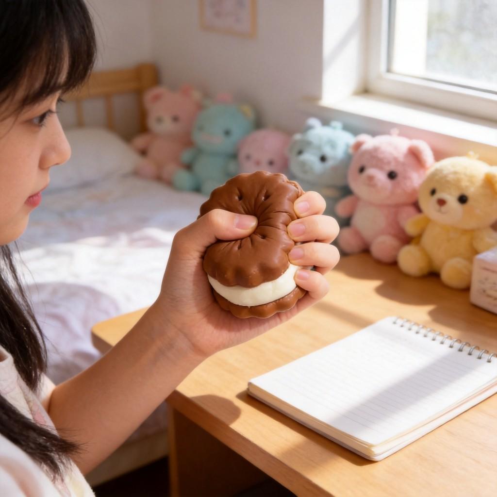 Tpr Chocolate Sandwich Cookie Fidget Toy Stress Relief For Kids And Teens