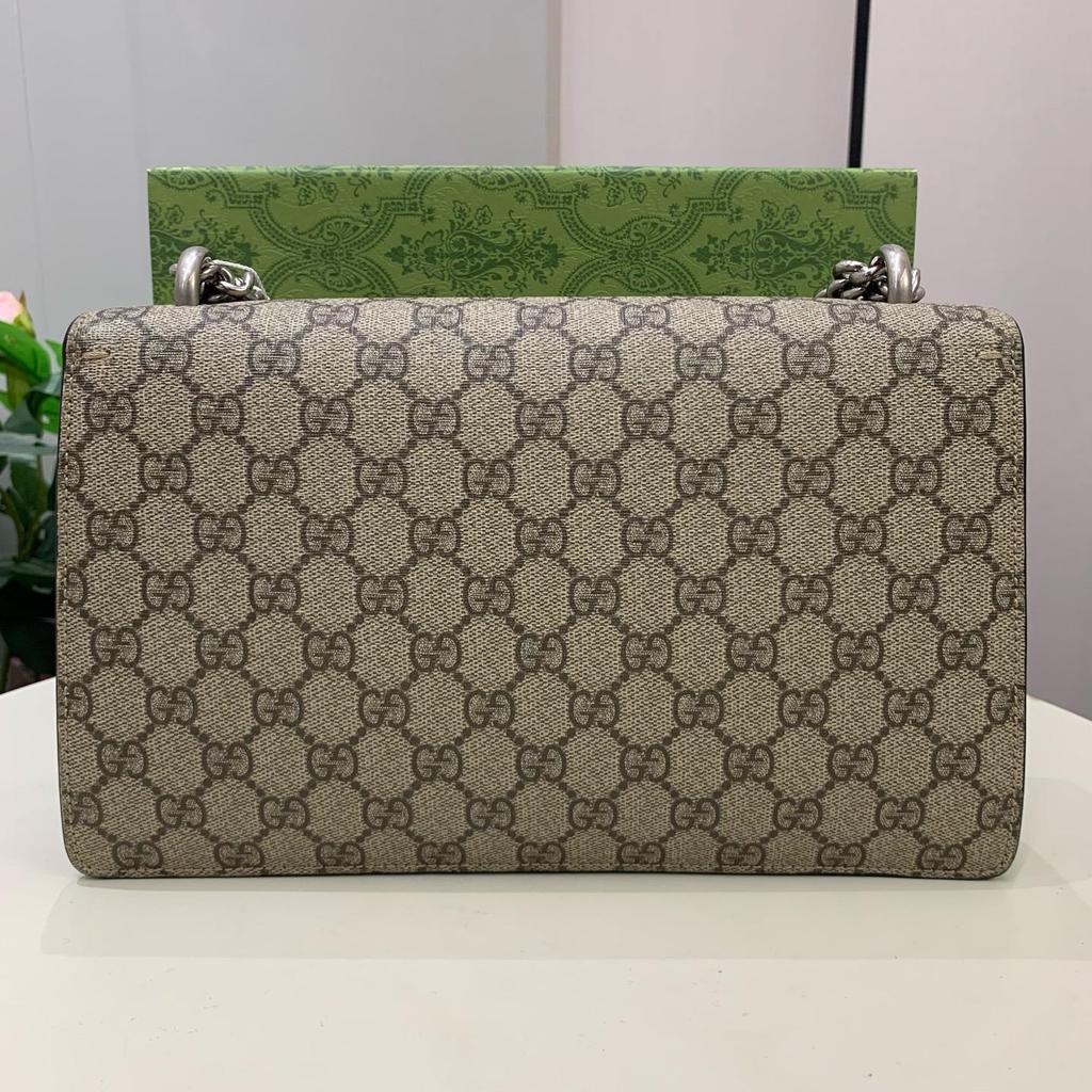 [Pre-Owned] Dionysus Tiger Head Buckle Logo Canvas Crossbody Shoulder Bag Small - Very Good #1ON1DDC