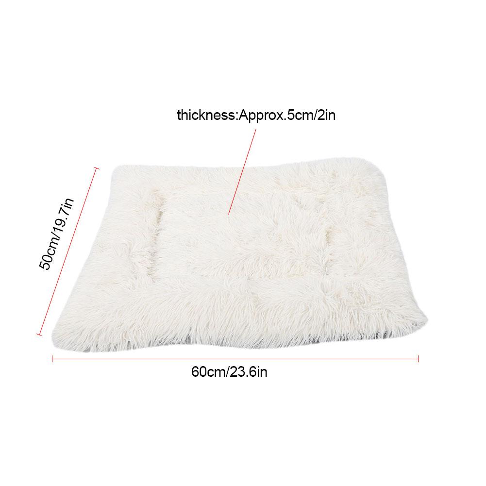 2 In 1 Plush Cat Bed House Foldable Pet Bed Mat Soft Warm Sleeping Bag Pet SupplyWhite